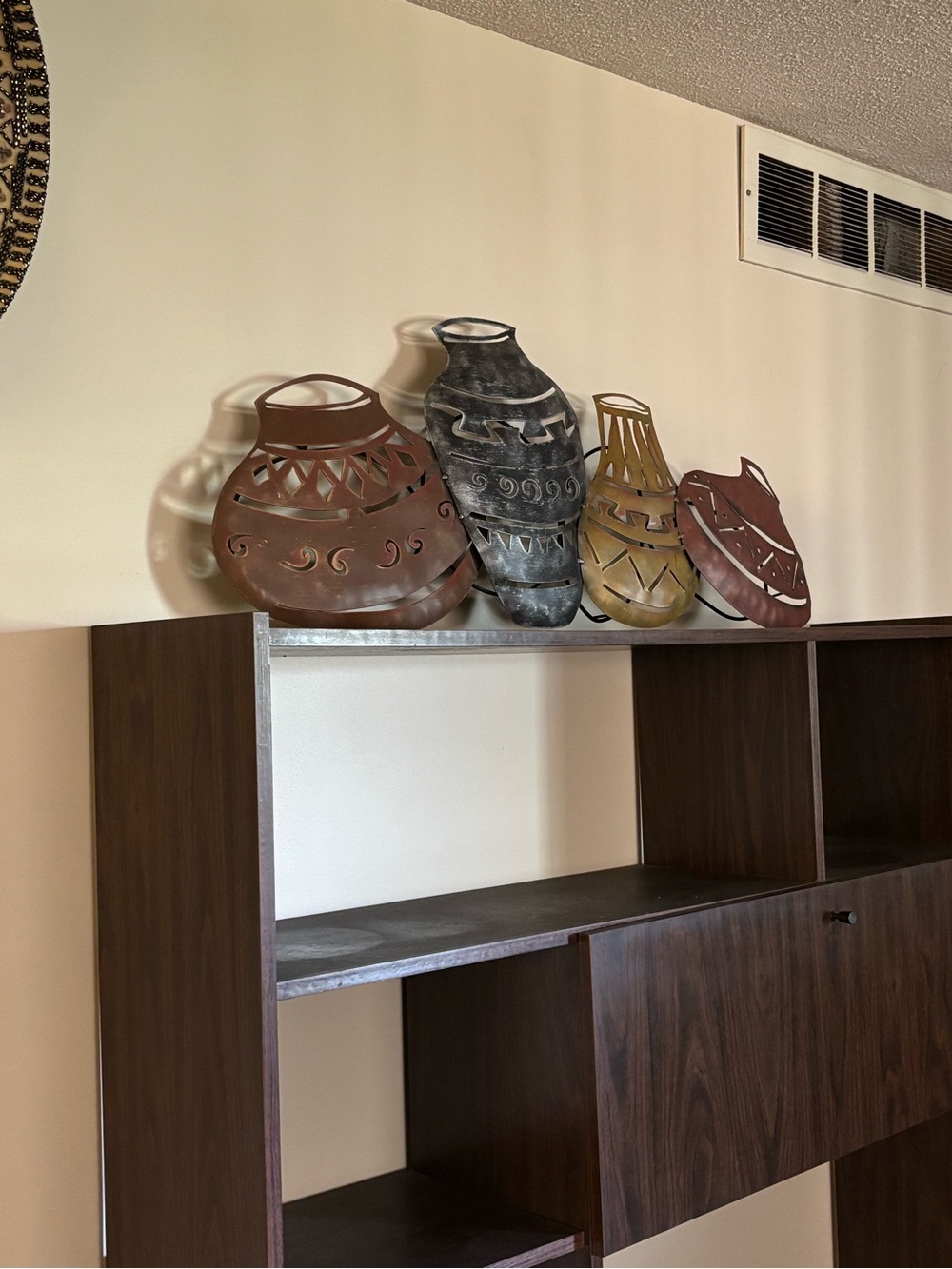 Metal Decorative Vase Wall Art - Multicolor Rustic Set